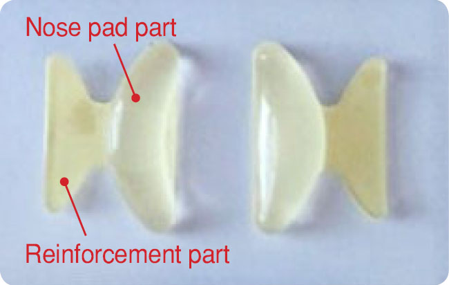 Anti slip nose pads for plastic frame 