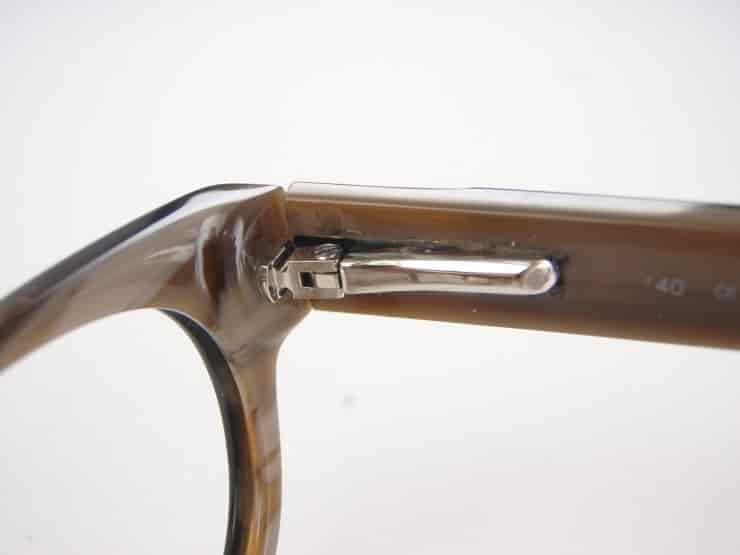 Plastic eyeglasses frame broken spring hinge arm fix