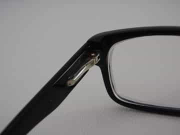 Prescription plastic glasses frame broken spring hinge arm fix